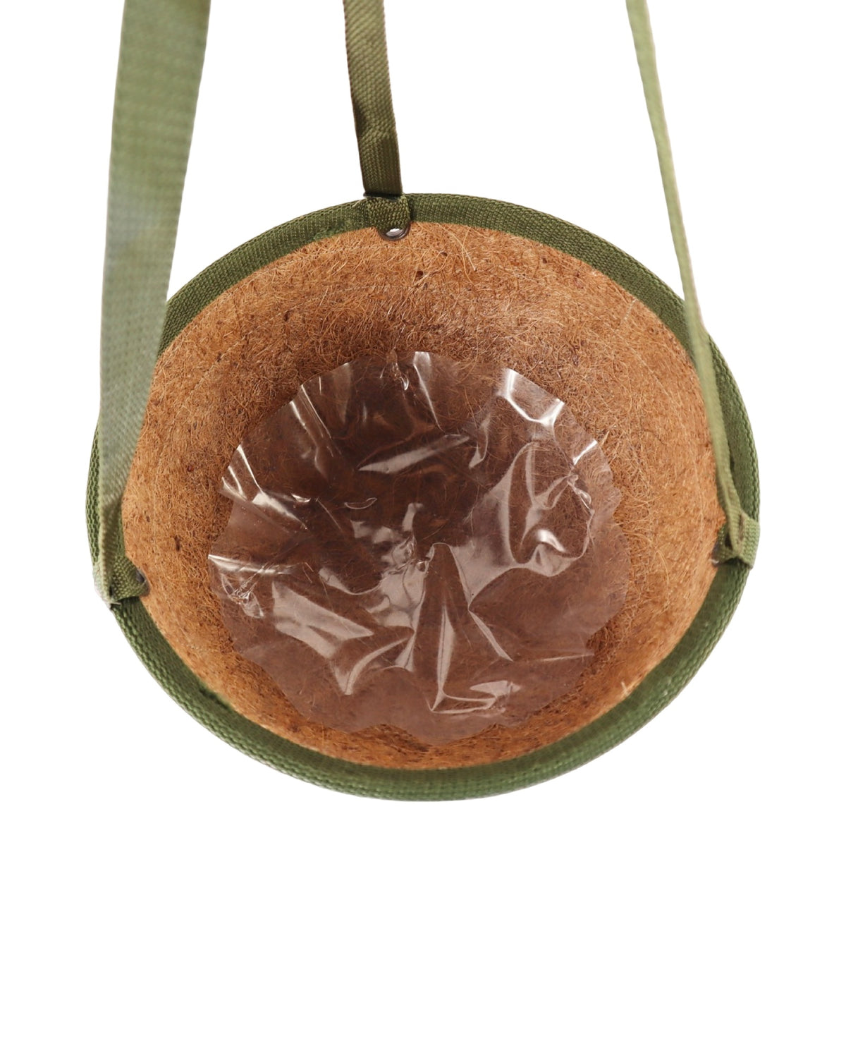Woven Coco Hanging Basket/Green Trim - Outdoor Living