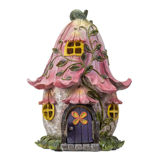 Fairy Cottage Pink Petals w/LED Light - The Garden Corner