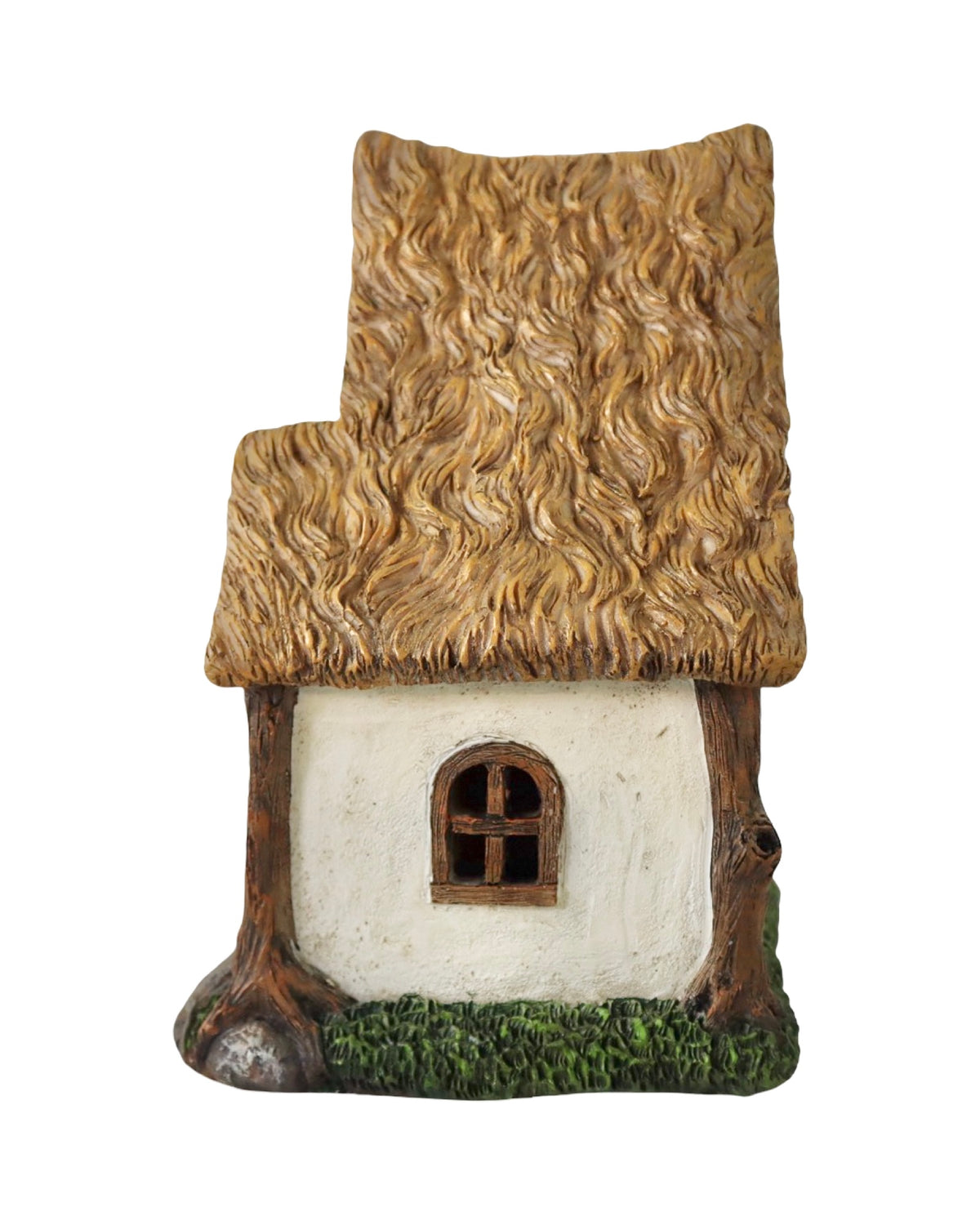 Fairy House Thatched Roof, Red Door - Outdoor Living
