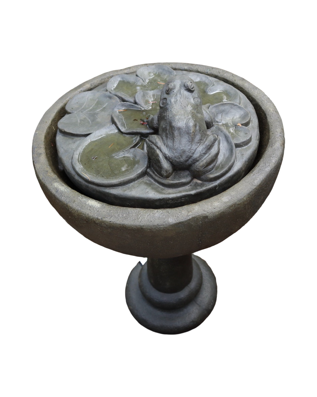 Frog Fountain on Pedestal - Outdoor Living
