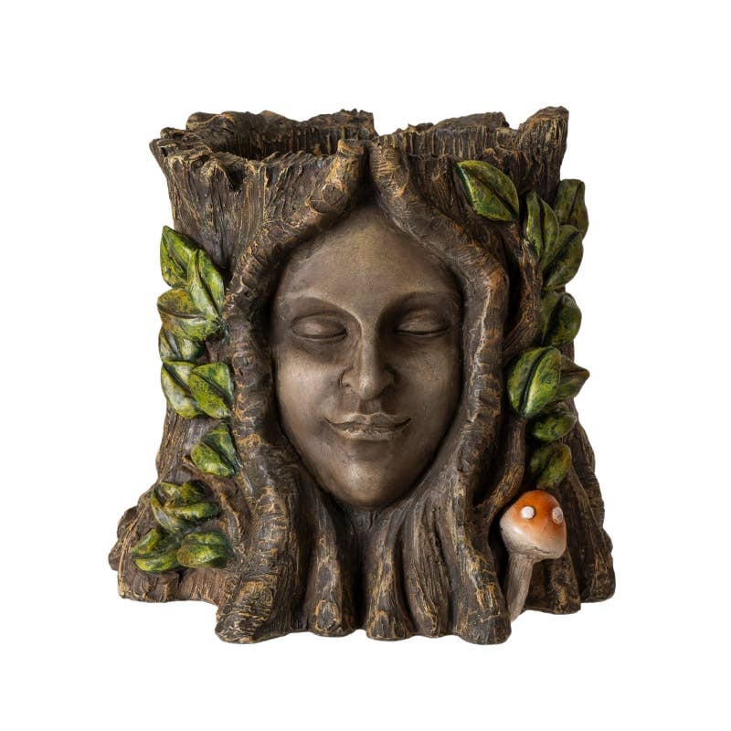 Fairy Tree Face with Mushroom Planter - The Garden Corner