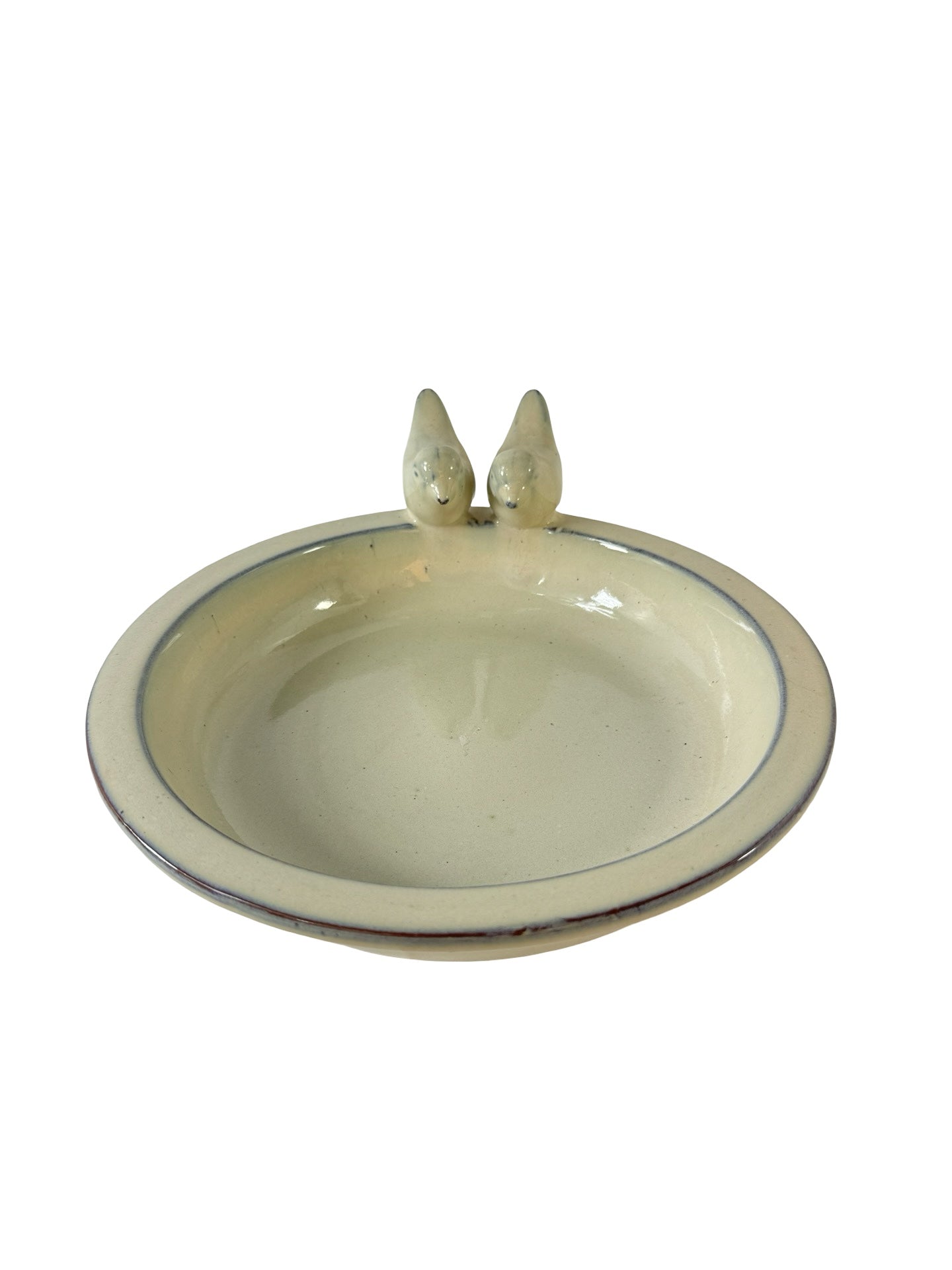 Ceramic Two-Bird Bird Bath - Wild Bird