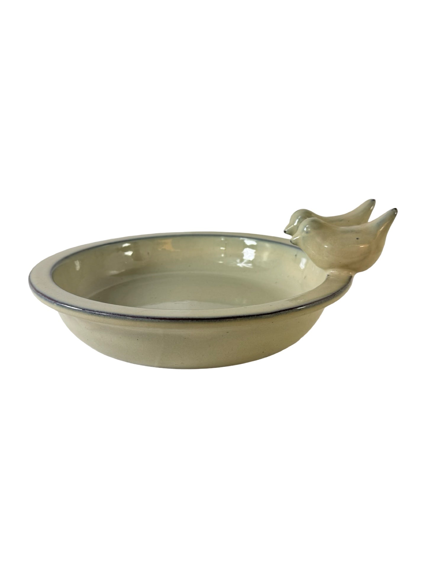 Ceramic Two-Bird Bird Bath - Wild Bird