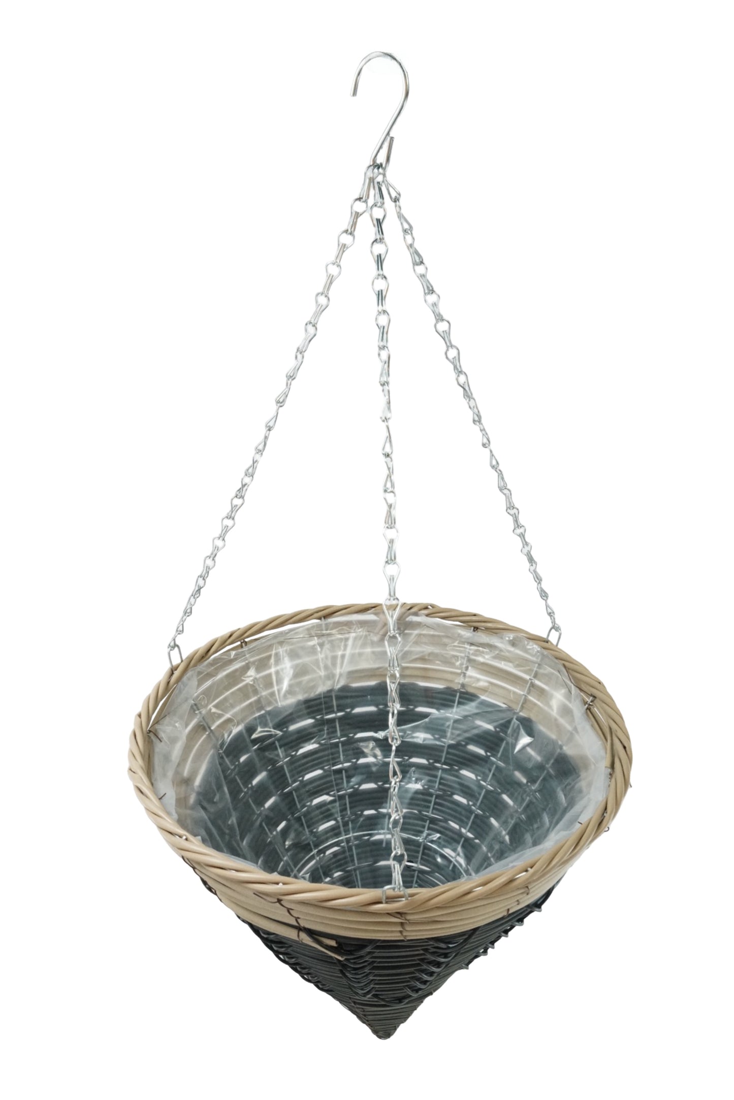 Hanging Cone Basket Tan/Black