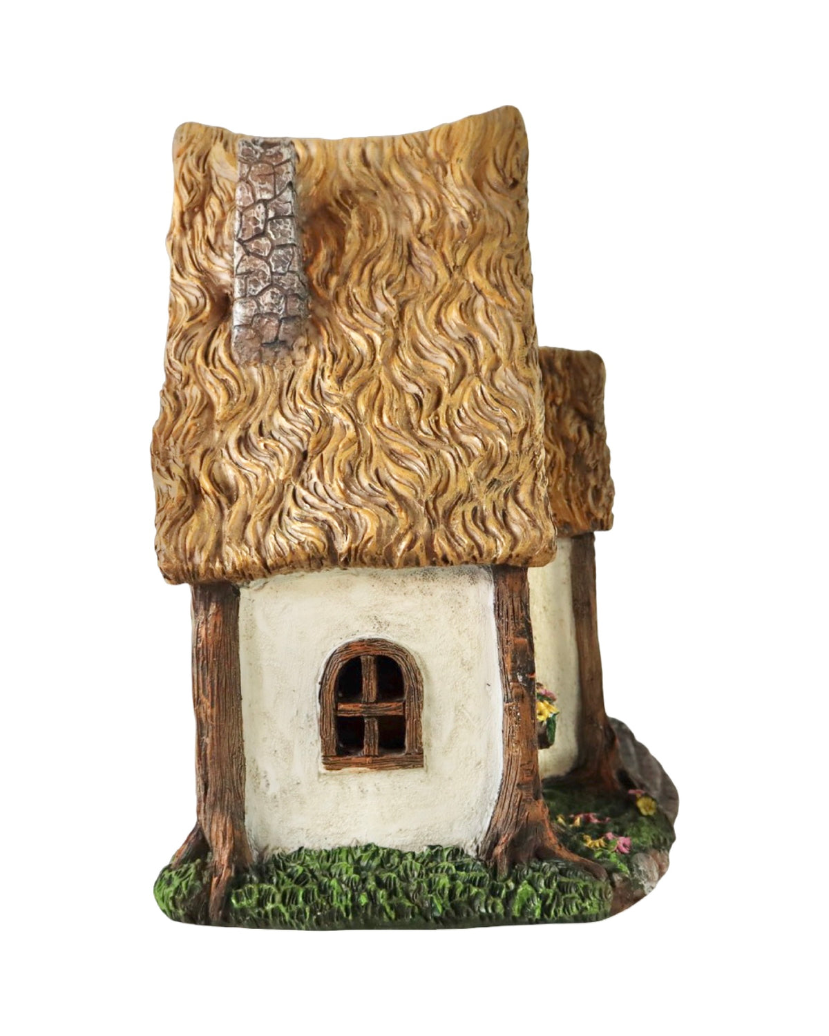 Fairy House Thatched Roof, Red Door - Outdoor Living