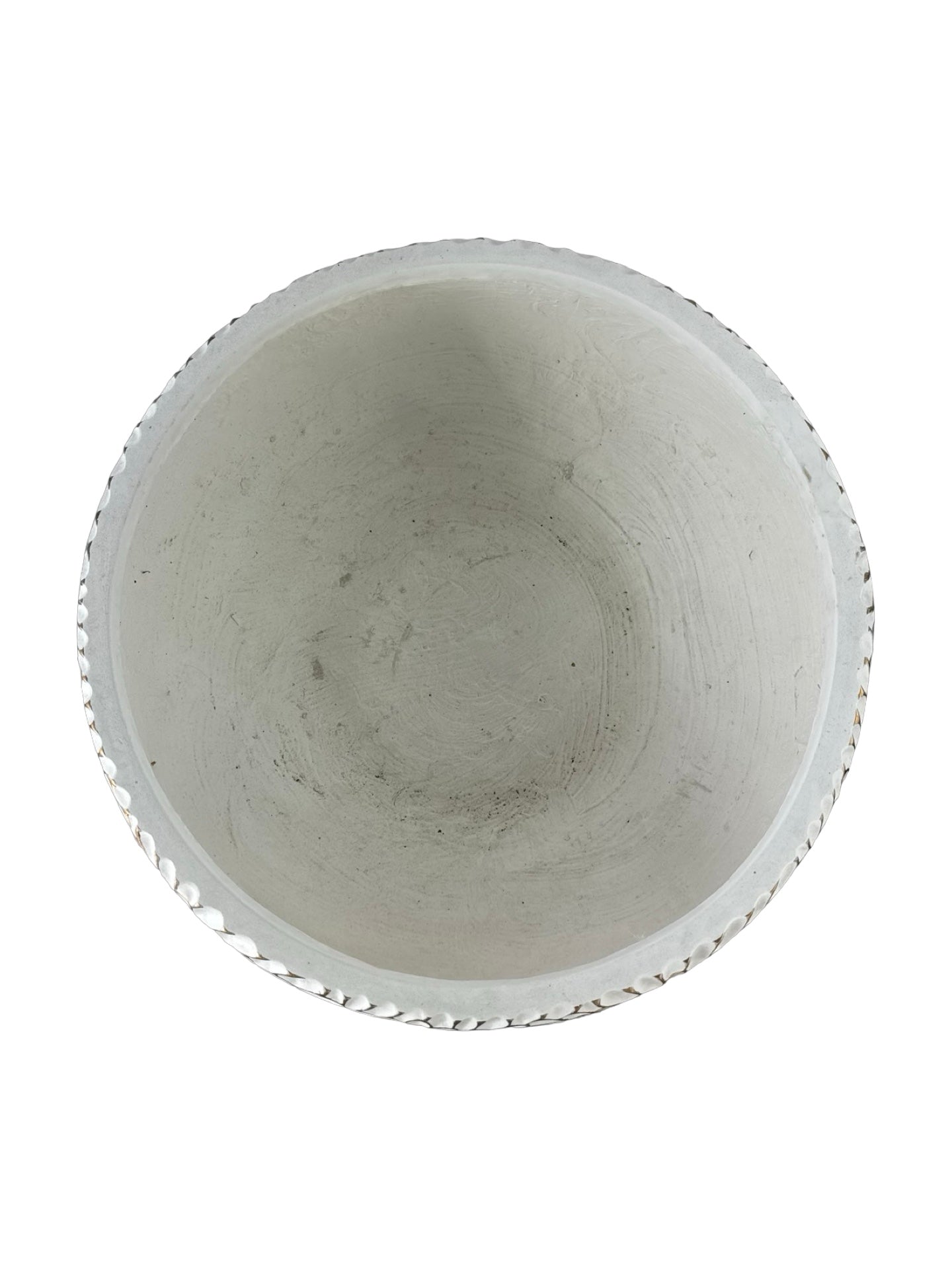 White/Gold Squat Composite Planter - Pottery