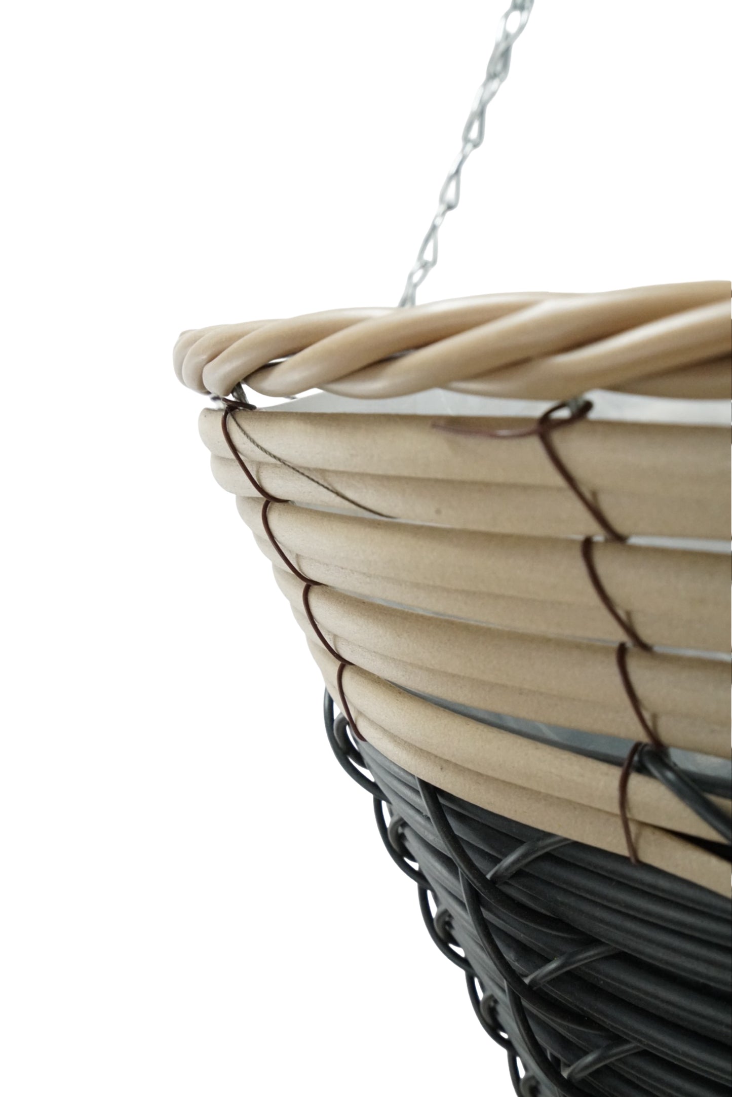 Hanging Cone Basket Tan/Black