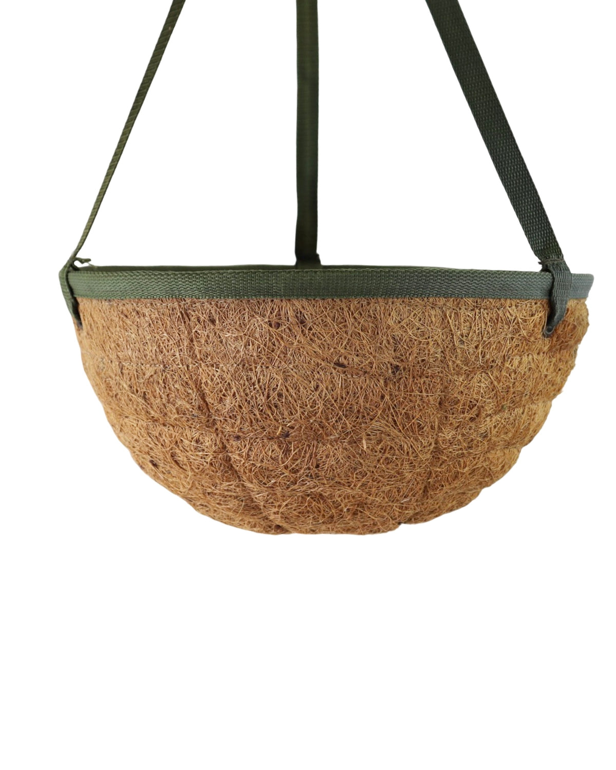 Woven Coco Hanging Basket/Green Trim - Outdoor Living
