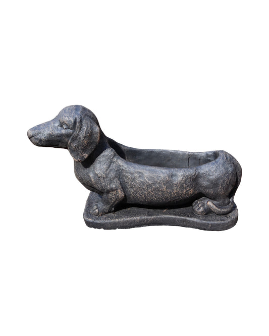 Concrete Dachshund Planter - Pottery