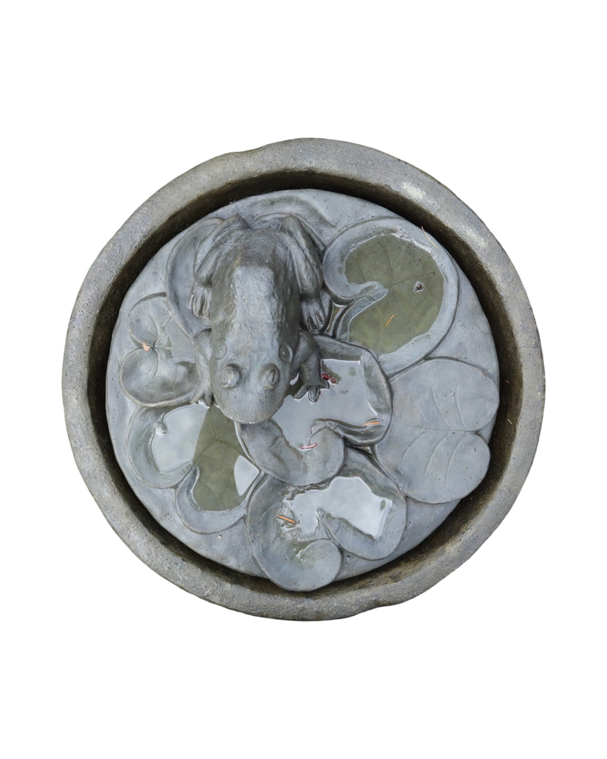 Frog Fountain on Pedestal - Outdoor Living