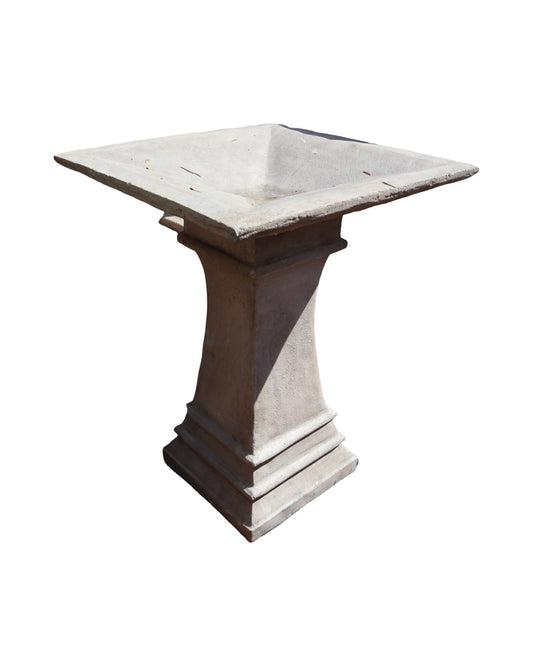 Square Pedestal Birdbath - Outdoor Living