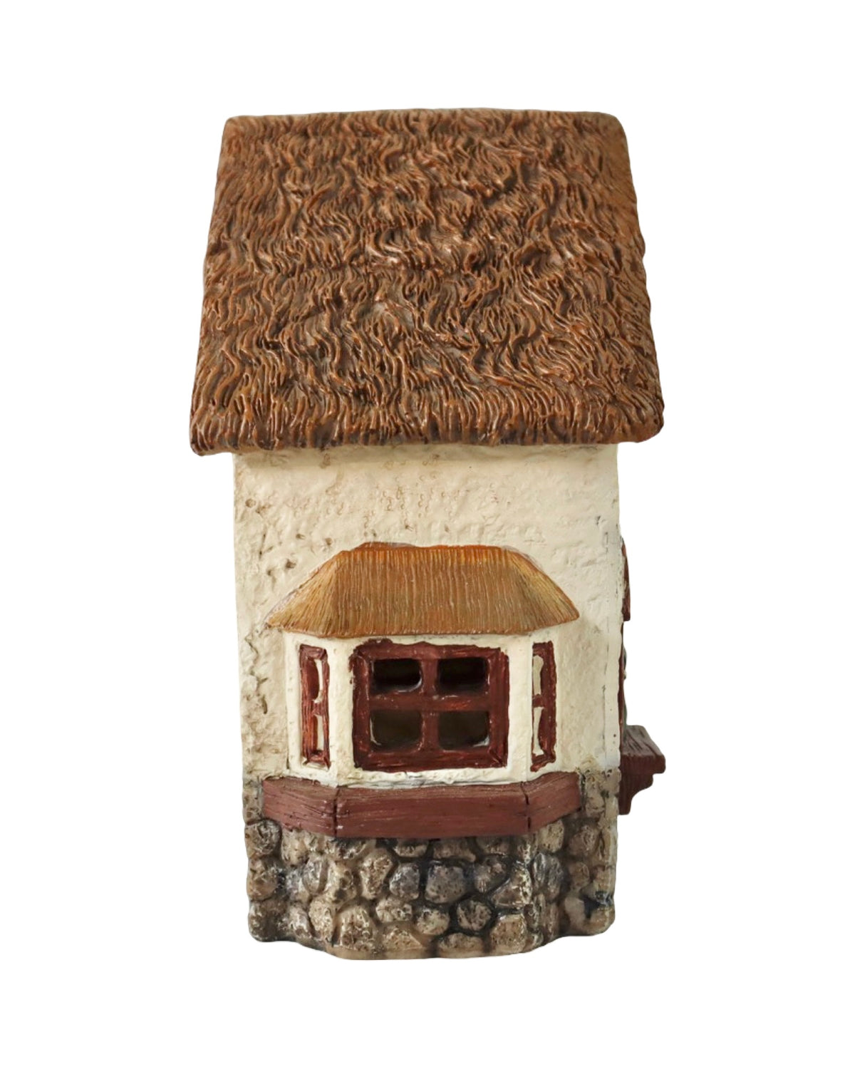 Fairy House Thatched Roof, Green Door - Outdoor Living