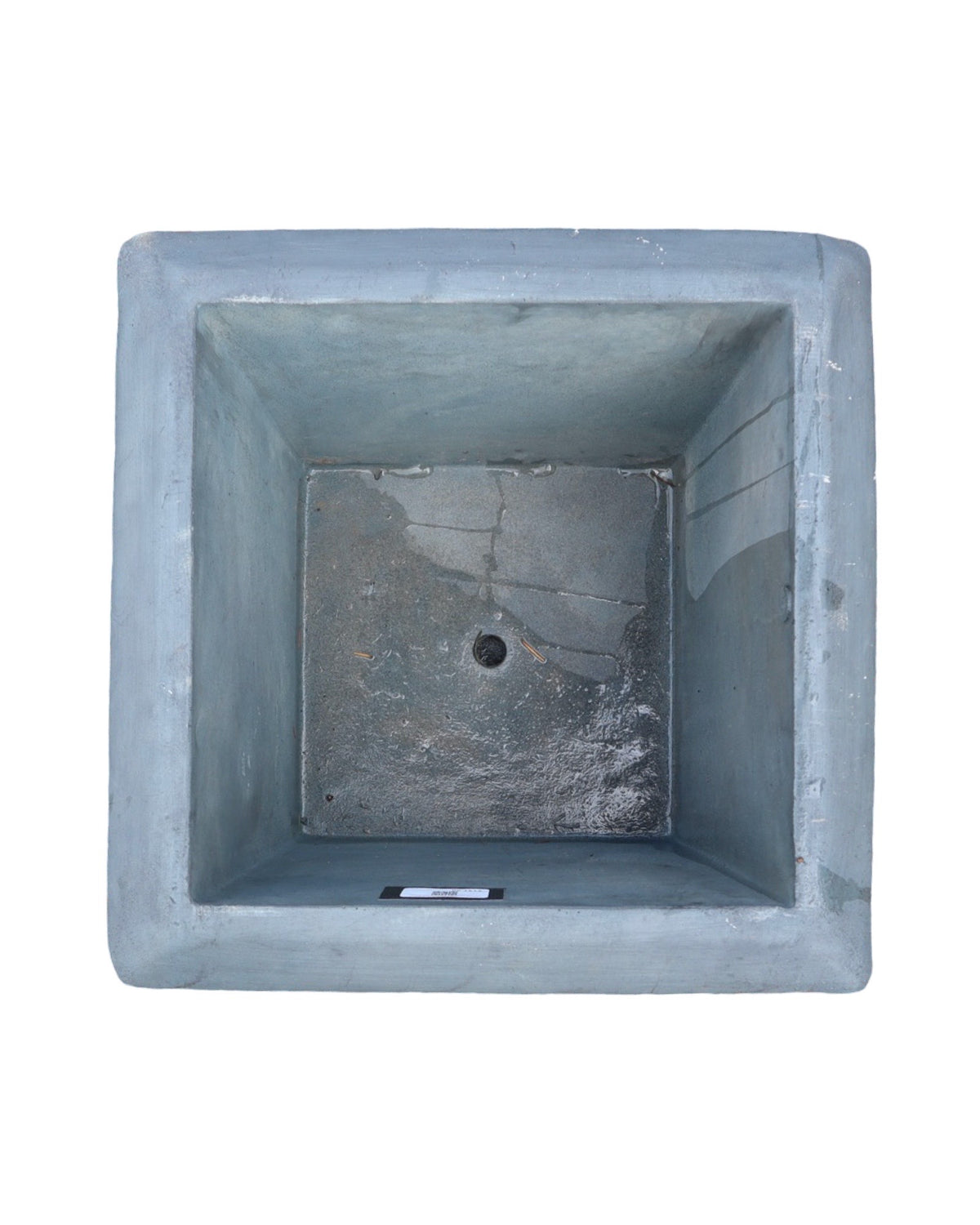 Concrete Double Bar Square Planter w/Tray - Pottery