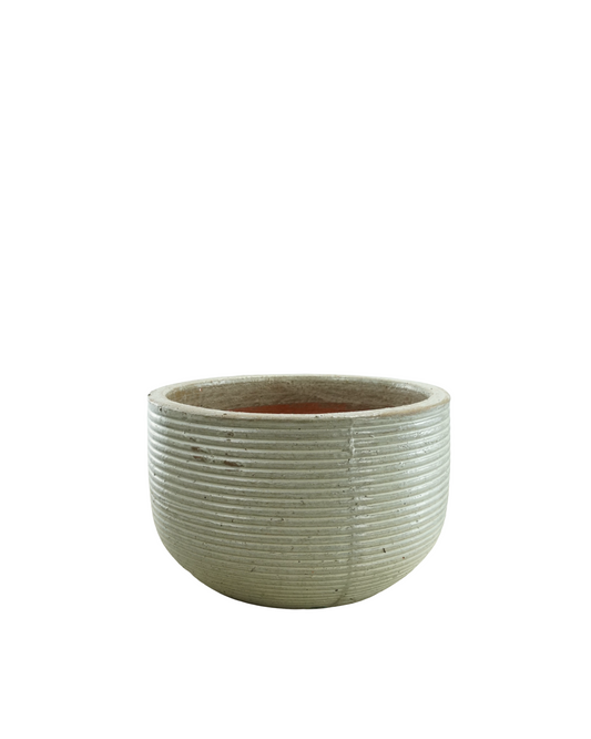 Horizontal Ribbed Ceramic Planter