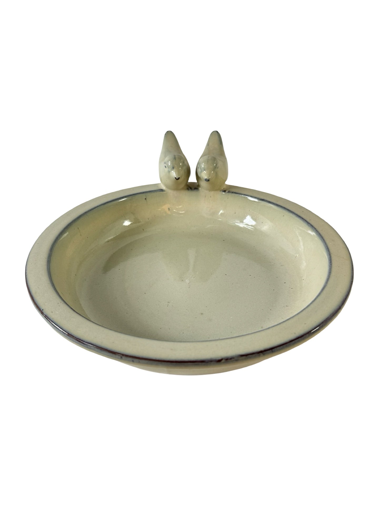 Ceramic Two-Bird Bird Bath - Wild Bird
