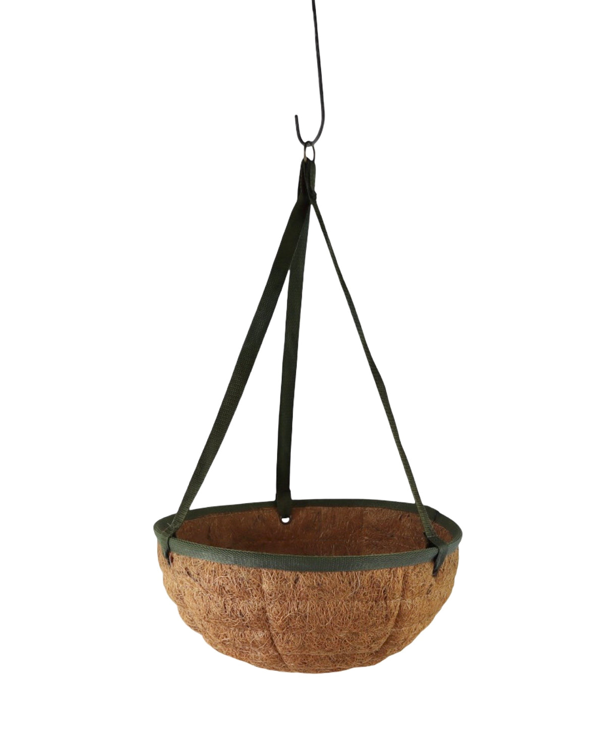 Woven Coco Hanging Basket/Green Trim - Outdoor Living