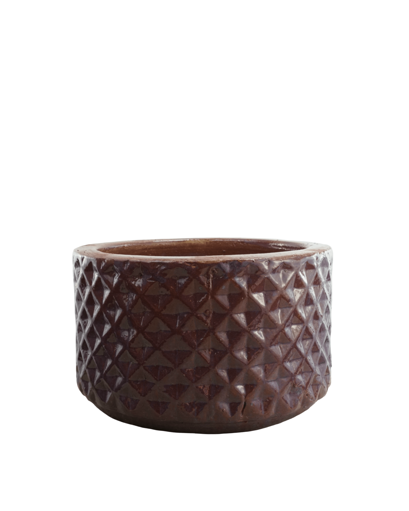 Low Purple Diamond Planter - Pottery