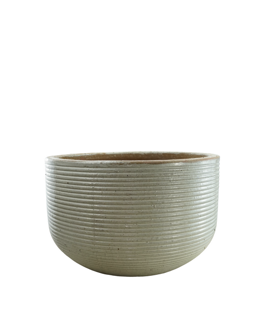 Horizontal Ribbed Ceramic Planter