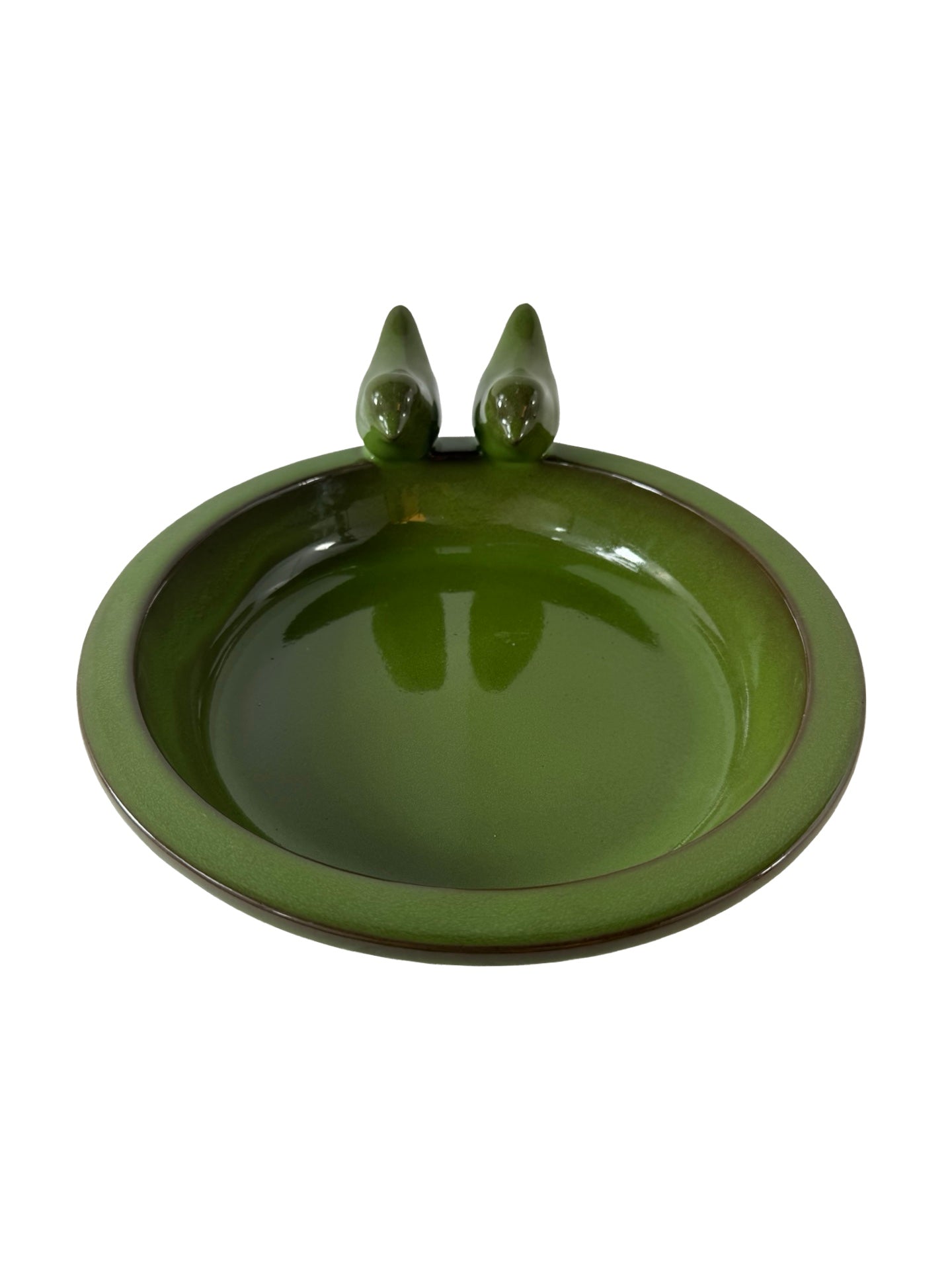 Ceramic Two-Bird Bird Bath - Wild Bird