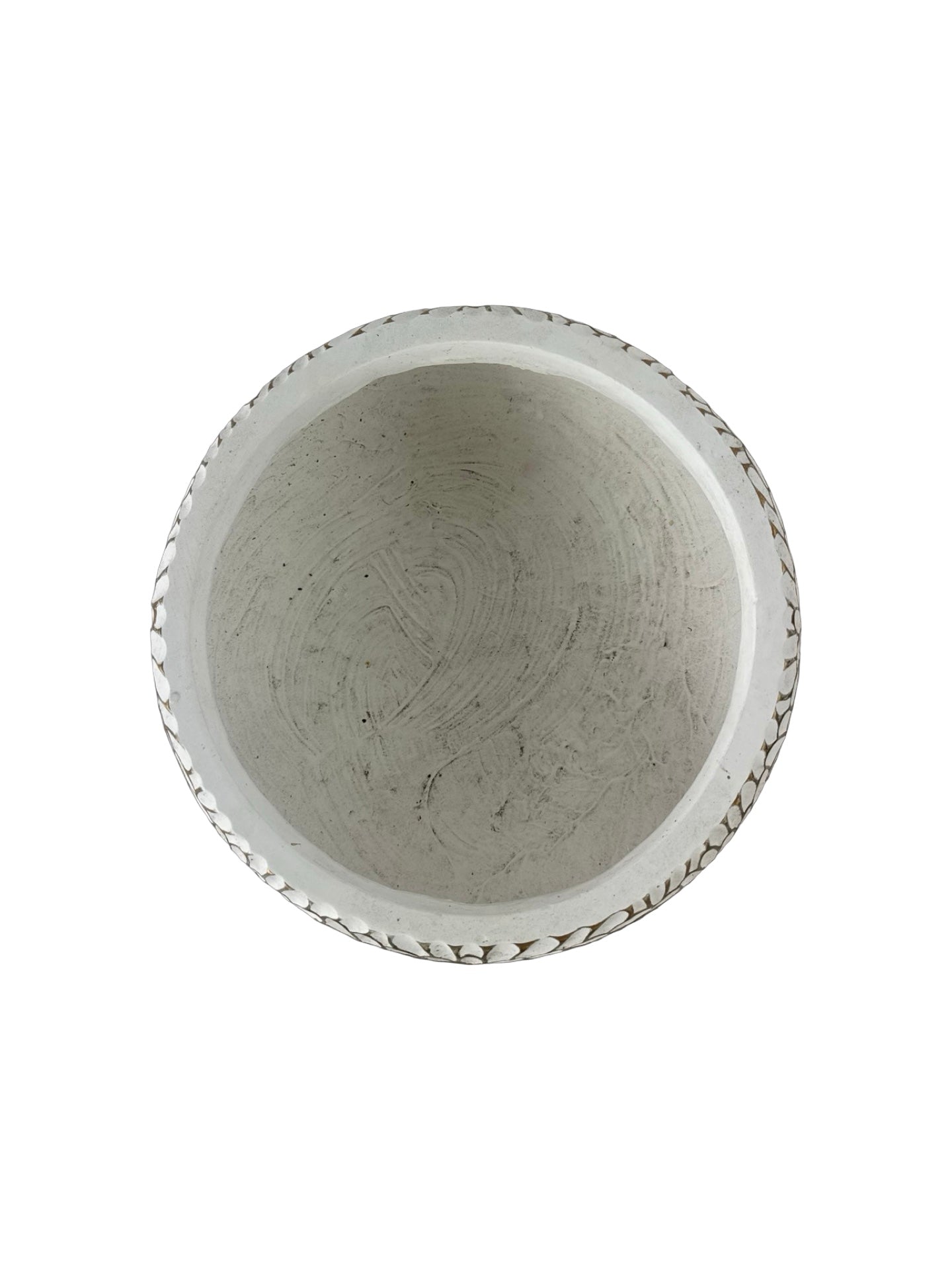 White/Gold Squat Composite Planter - Pottery