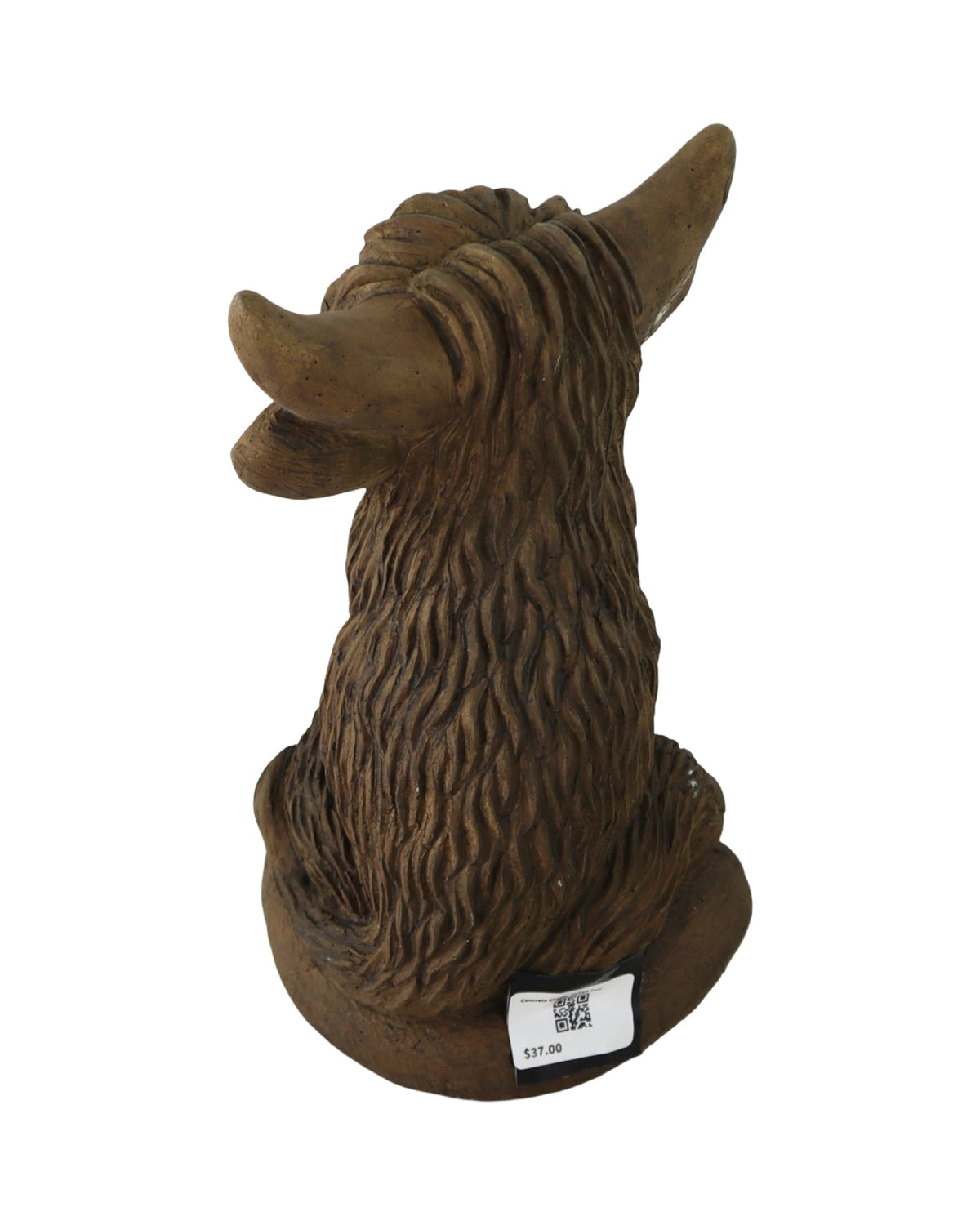 Concrete Shaggy Haired Cow - Outdoor Living