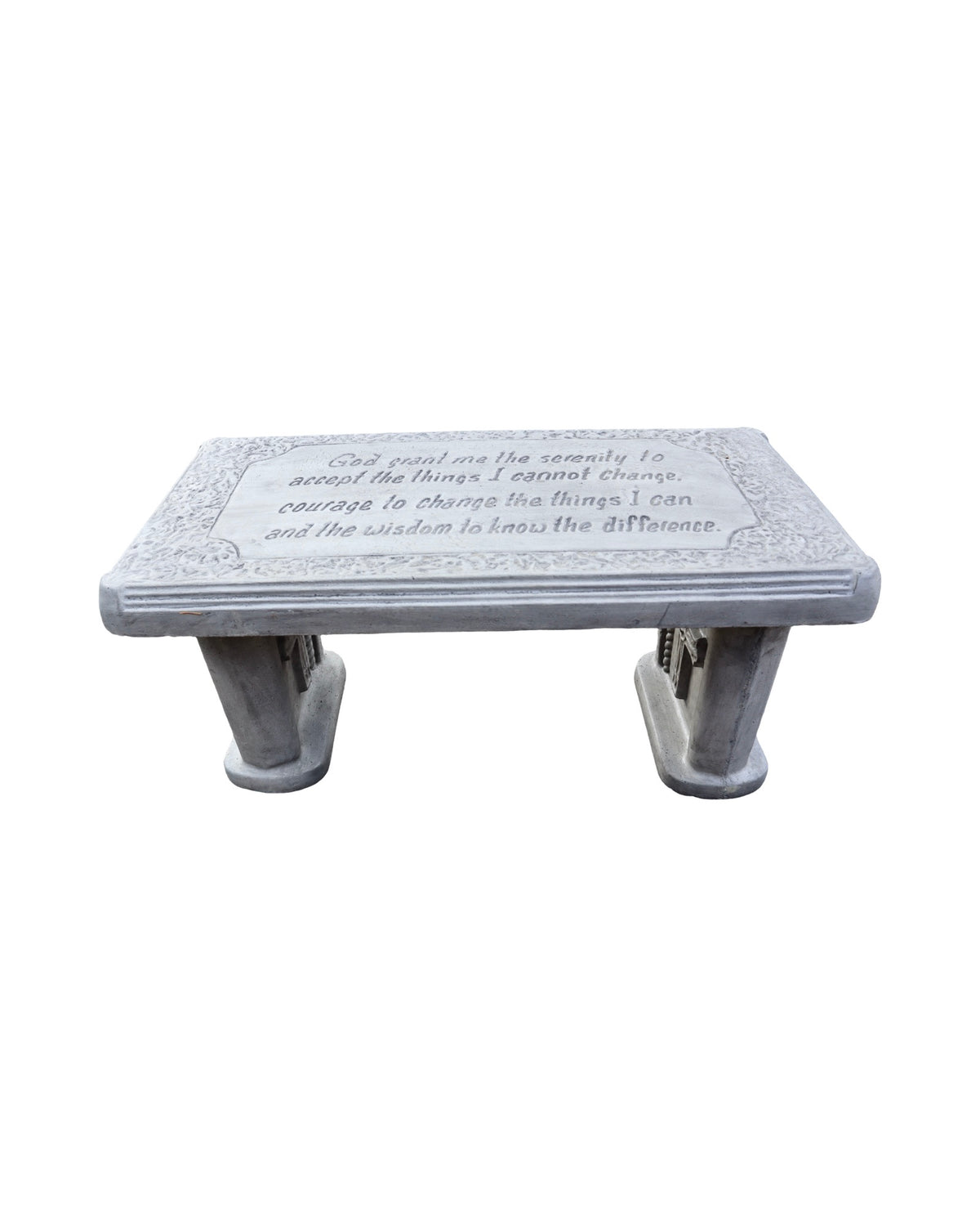 Concrete Bench Serenity Prayer - Outdoor Living