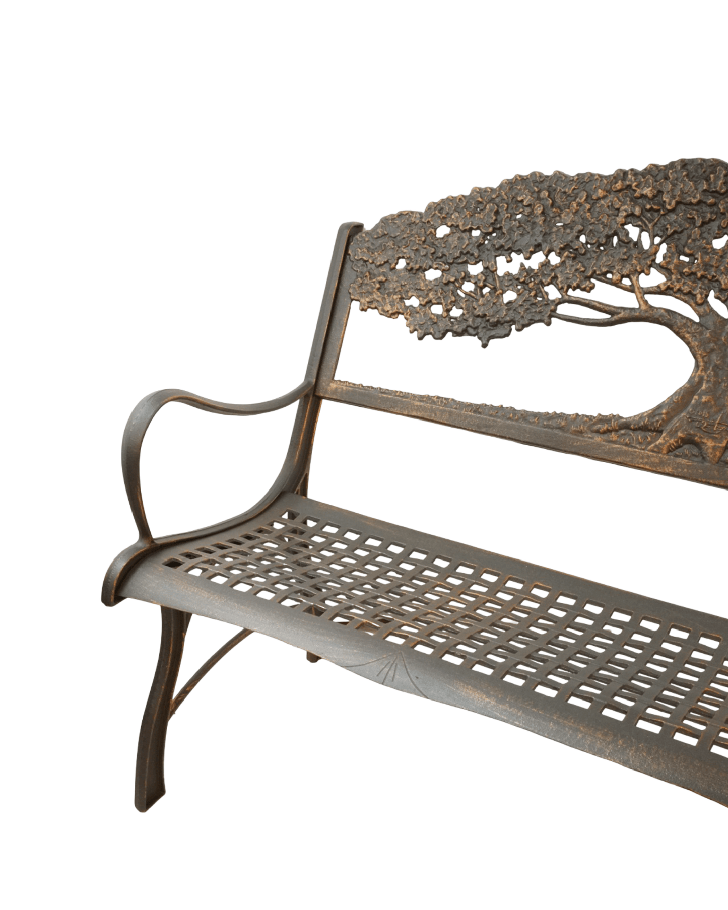 Iron Bench Tree Back - The Garden Corner