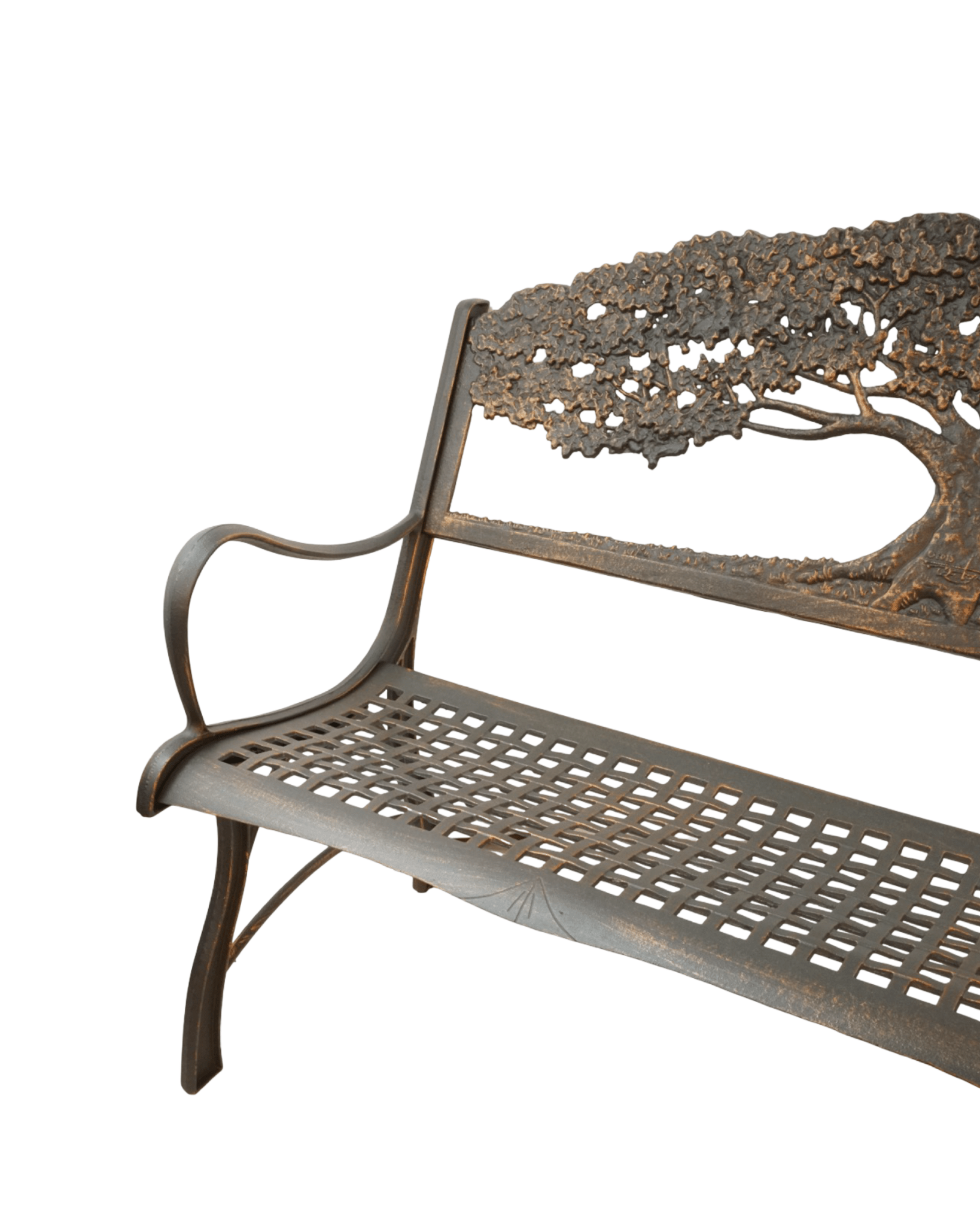 Iron Bench Tree Back - The Garden Corner
