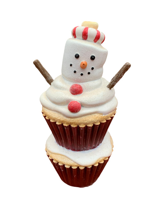 Resin Double Cupcake Snowman
