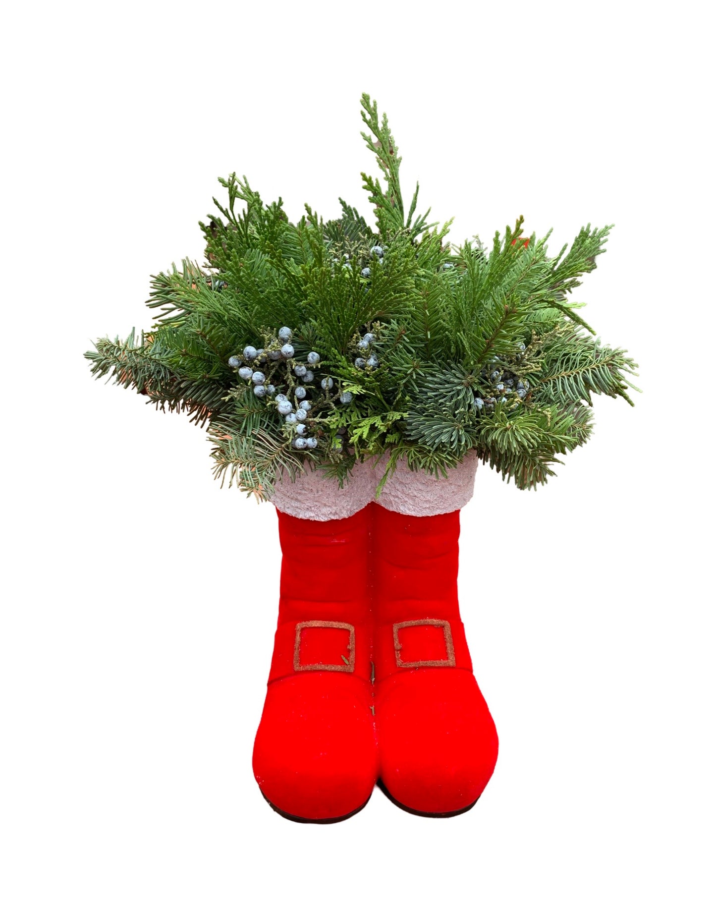 Resin Flocked Santa Boot