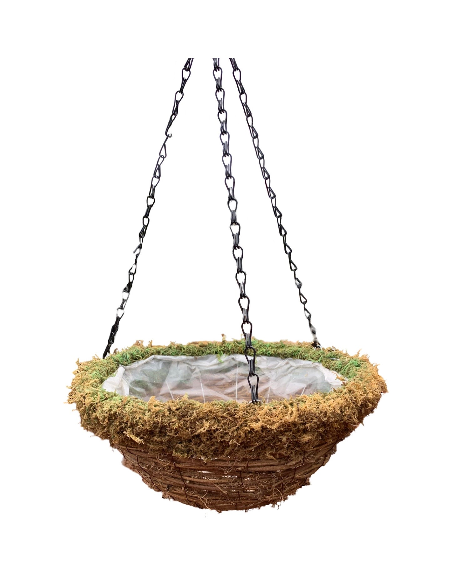 Bella Round Woven Basket Moss Rim
