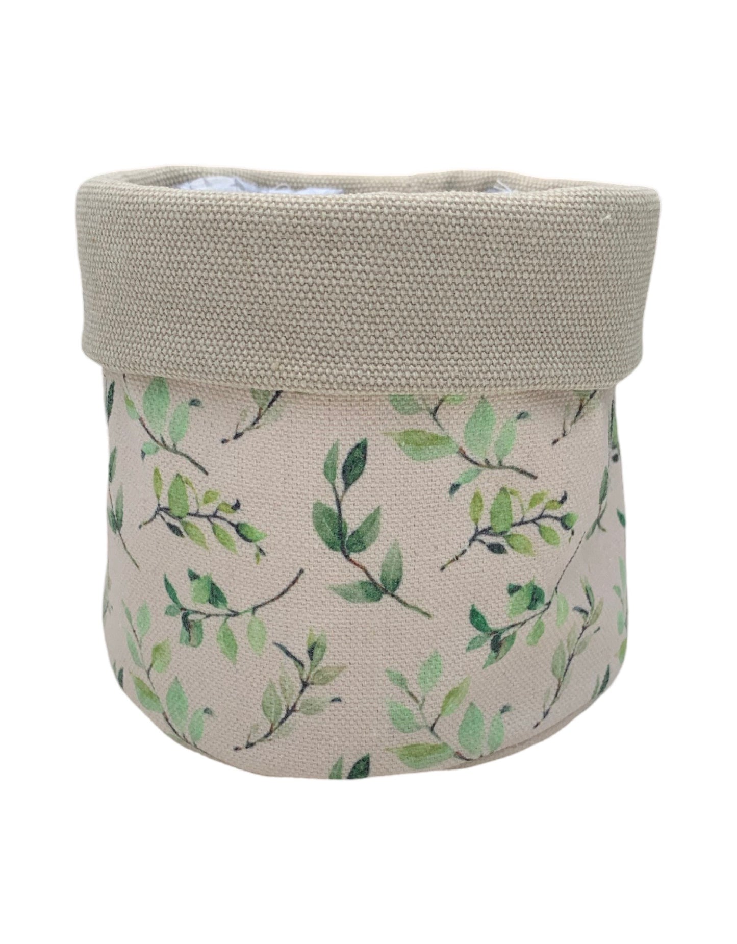 Canvas Pot Cover Leaf Design
