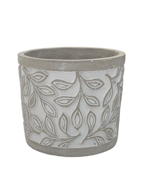 Laurel Leaf Concrete Pot