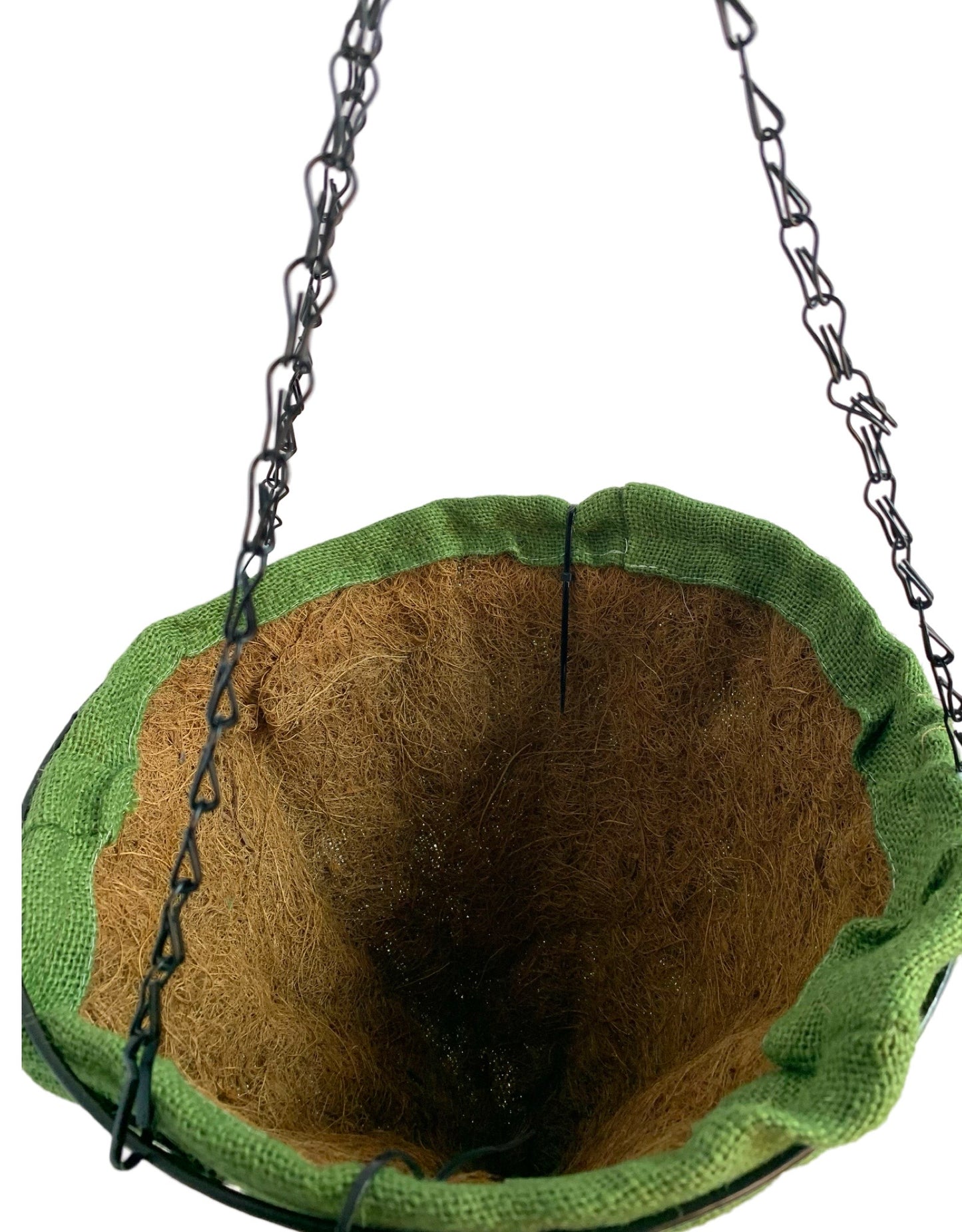 Green Jute Cone Hanging Basket