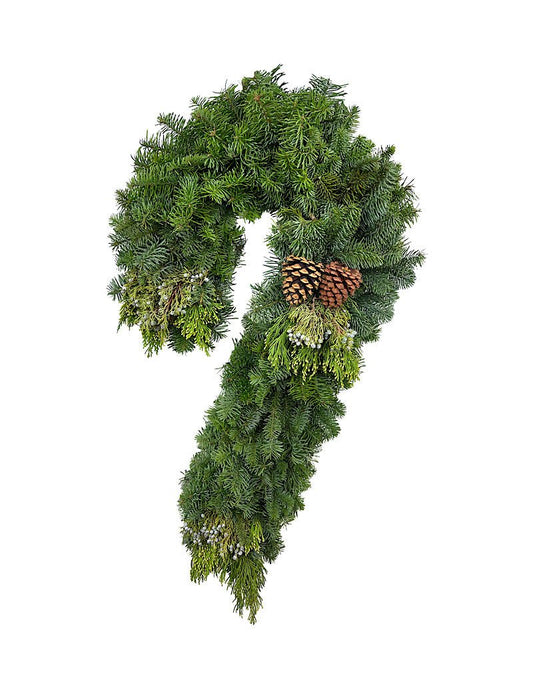 Holiday Greenery Wreath Candy Cane - The Garden Corner