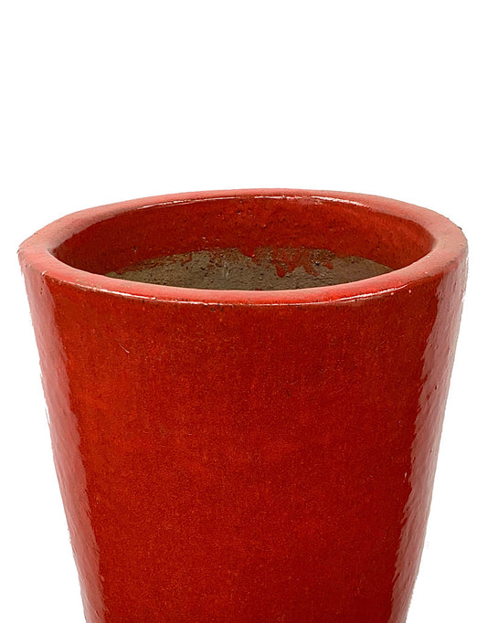 Tall Round Pot Red