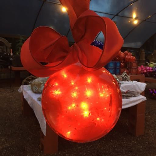 Holographic Sphere, Red, 6 inch - Christmas Non Plant