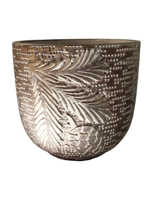 Concrete Gold Pinecone Pot
