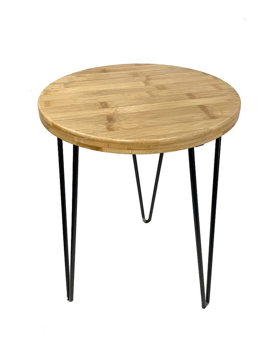 Wire and Bamboo Wood Plant Stand 16 Inch - The Garden Corner