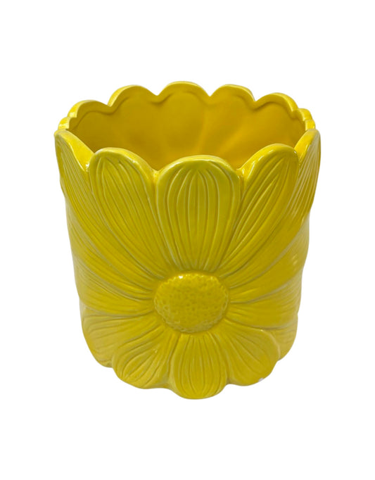 Yellow Daisy Planter Ceramic