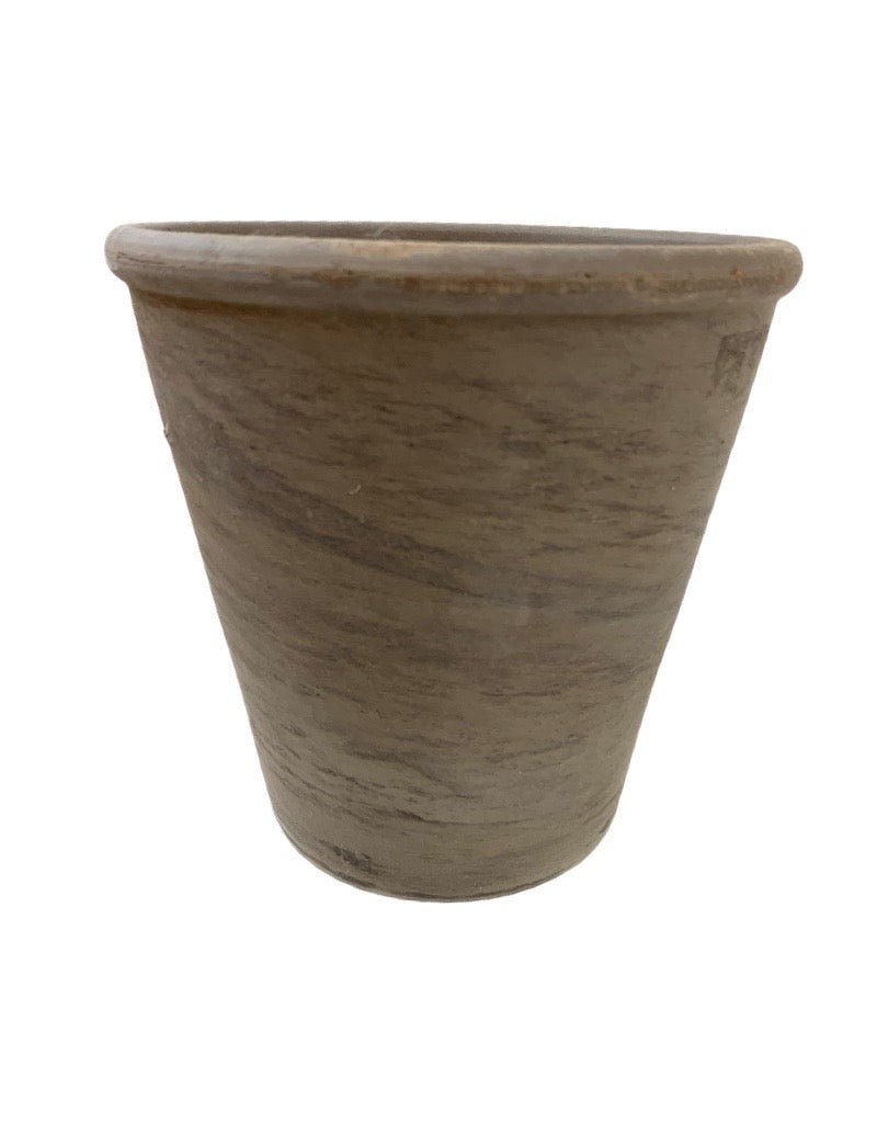 Terracotta Dark Marble Euro Rose Pot - Pottery