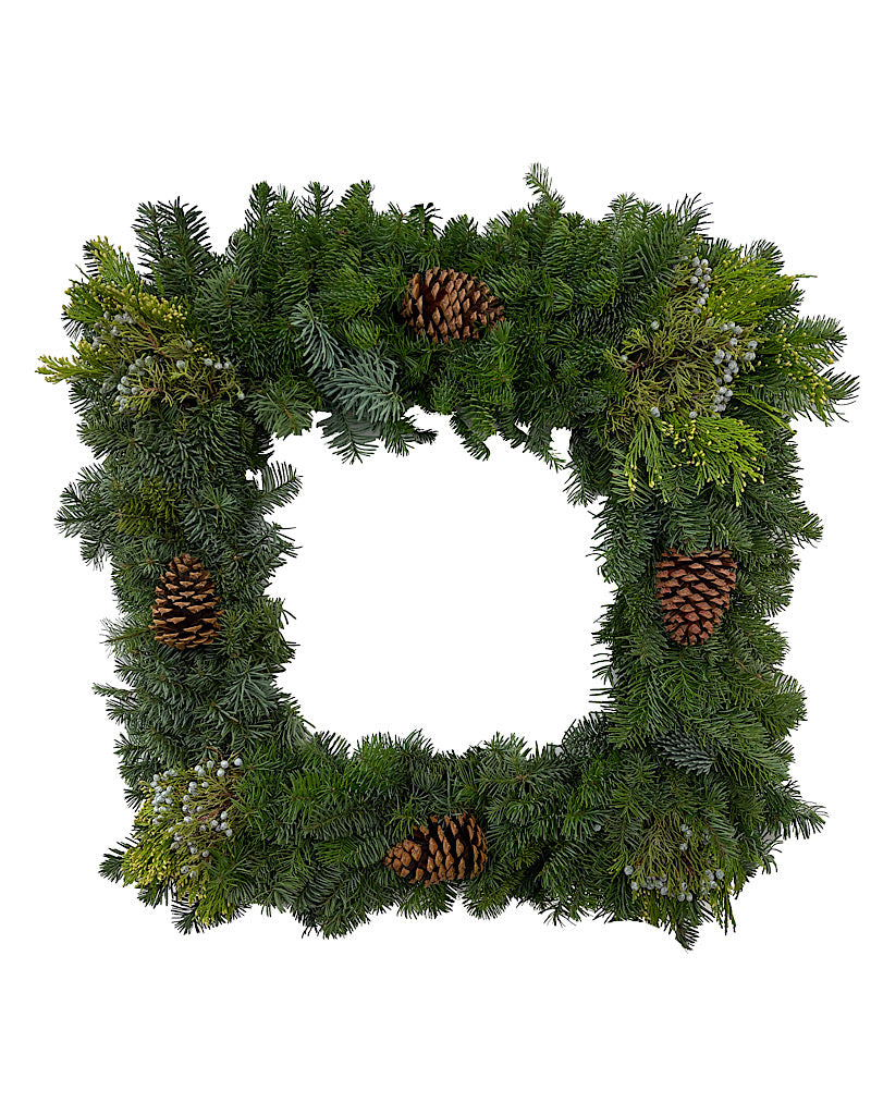 Holiday Greenery Wreath Square
