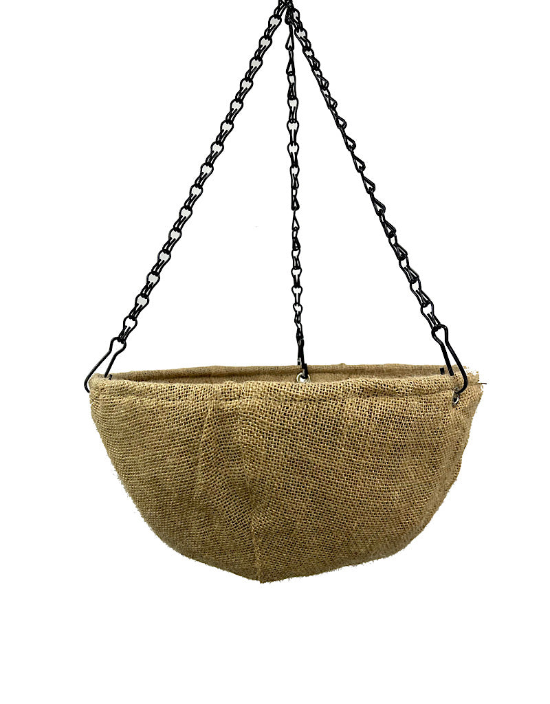 Burlap Hanging Basket 12 Inch - Outdoor Living