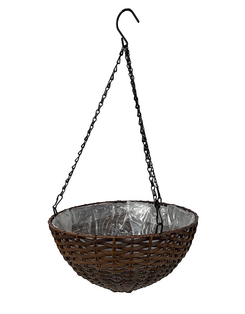 Resin Woven Hanging Basket - Outdoor Living
