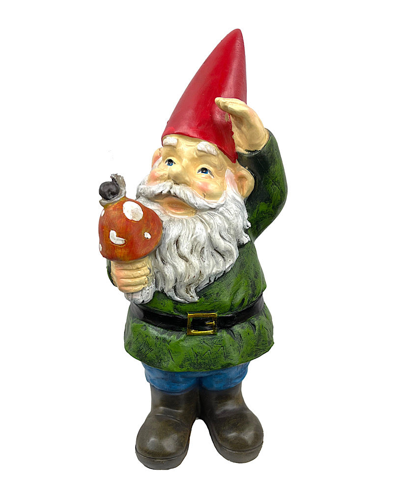 Garden Gnome With Mushroom