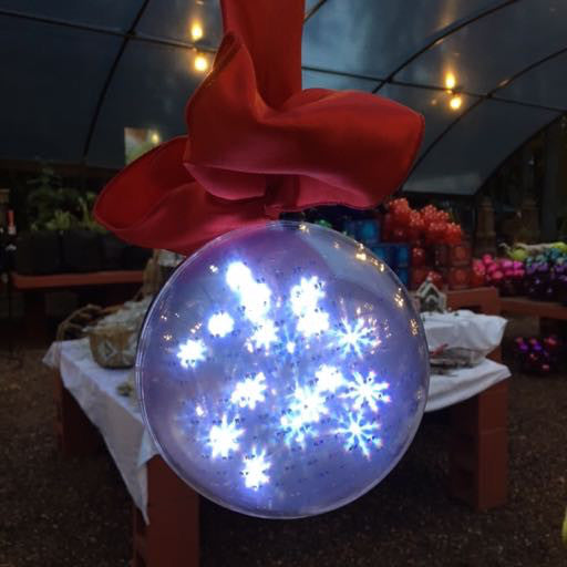 Holographic Sphere, Wht, 6 inch - Christmas Non Plant